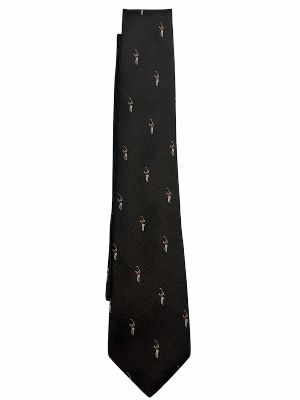 Vintage Pintail Mens Golfer Silk Blend Necktie Brown Made in USA Golf Tie